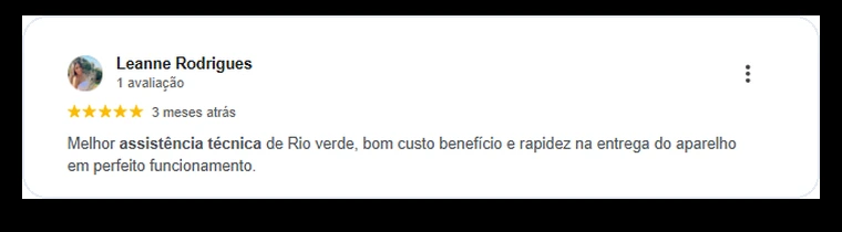 Avaliação de cliente da SOS Informática